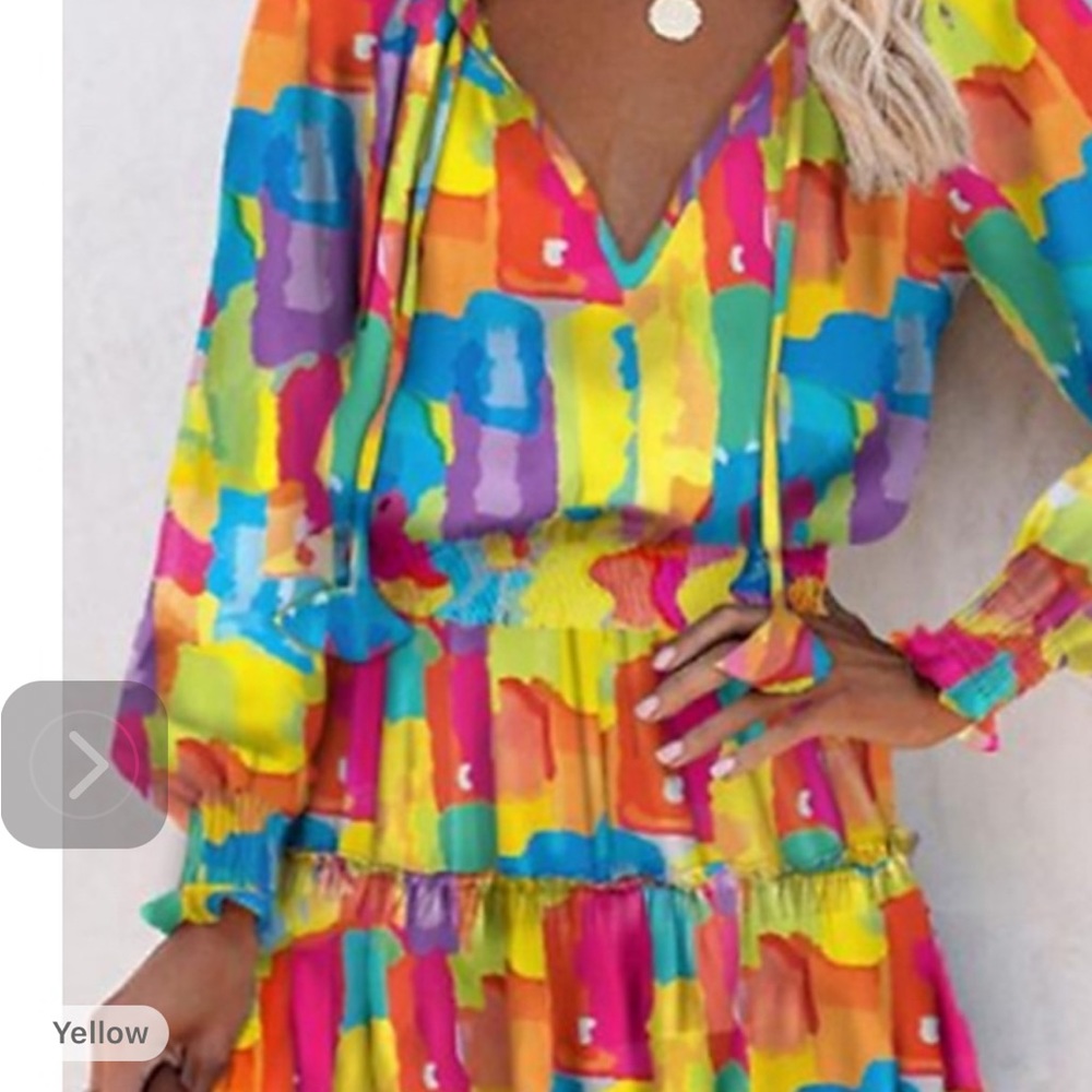 Colorful silky dress